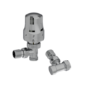 Elego Chrome  Modern TRV Angled Thermostatic Radiator Valves With Lockshield