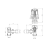 Elego Chrome  Modern TRV Angled Thermostatic Radiator Valves With Lockshield