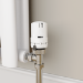 Elego White Modern TRV Angled Thermostatic Radiator Valves With Lockshield