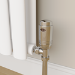 Elego Chrome  Modern TRV Angled Thermostatic Radiator Valves With Lockshield