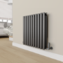 Elego Anthracite Gray Modern TRV Corner Thermostatic Radiator Valves With Lockshield