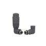 Elego Anthracite Gray Modern TRV Corner Thermostatic Radiator Valves With Lockshield
