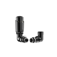 Elego Black Nickel Modern TRV Corner Thermostatic Radiator Valves With Lockshield