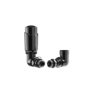 Elego Black Nickel Modern TRV Corner Thermostatic Radiator Valves With Lockshield