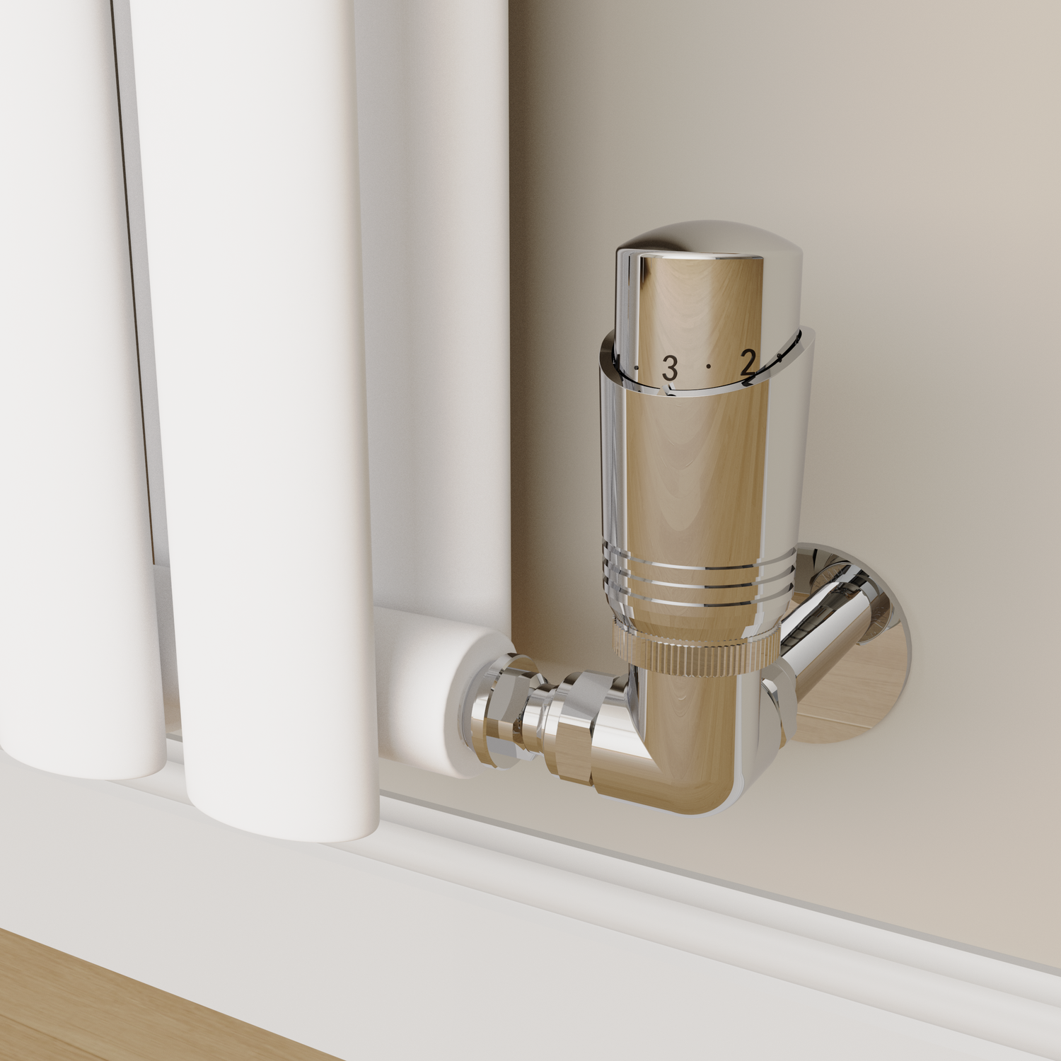 Elego  Modern Trv Corner Thermostatic Radiator Valves With Lockshield TRV-CN-1CH