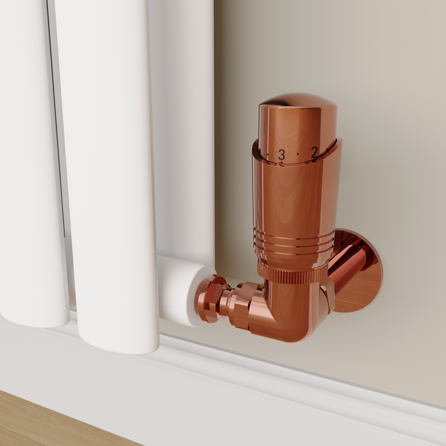 Elego Black Nickel Modern Trv Corner Thermostatic Radiator Valves With Lockshield TRV-CN-1CO