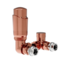 Elego Black Nickel Modern TRV Corner Thermostatic Radiator Valves With Lockshield