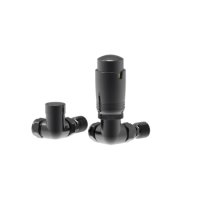 Elego Black Nickel Modern TRV Corner Thermostatic Radiator Valves With Lockshield