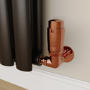 Elego Copper Modern TRV Corner Thermostatic Radiator Valves With Lockshield