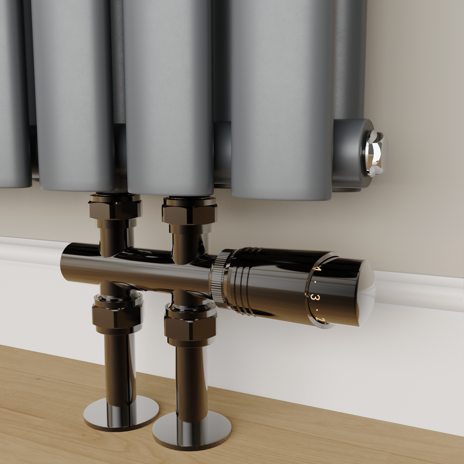 Elego  Modern Trv H Block Thermostatic Radiator Valves TRV-HB-1BN