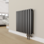 Elego Black Nickel Modern TRV H Block Thermostatic Radiator Valves 