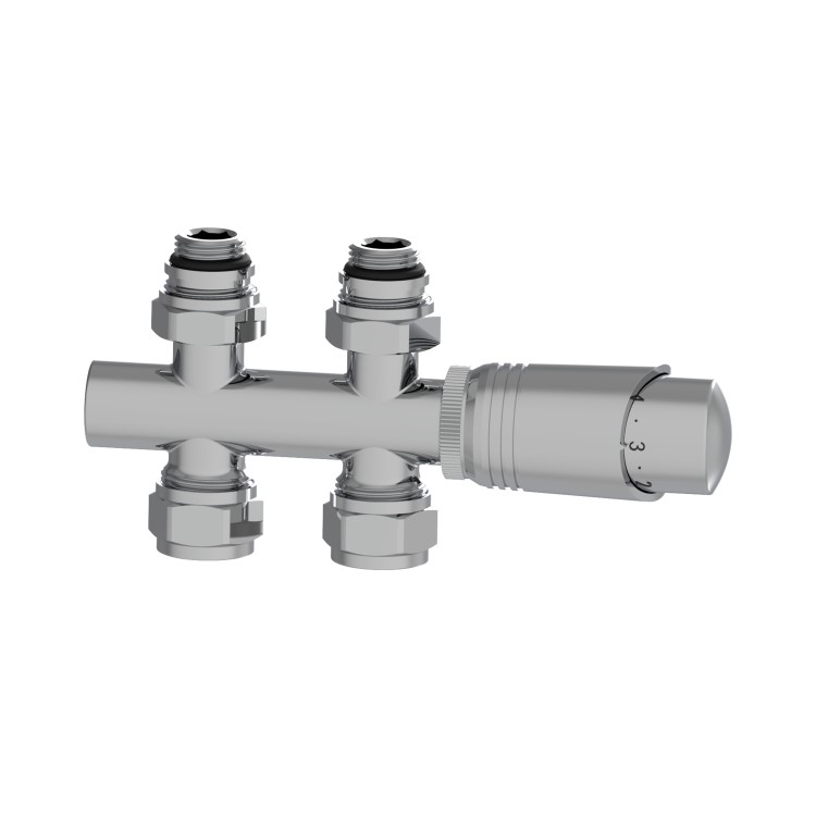 Elego Chrome Modern TRV H Block Thermostatic Radiator Valve