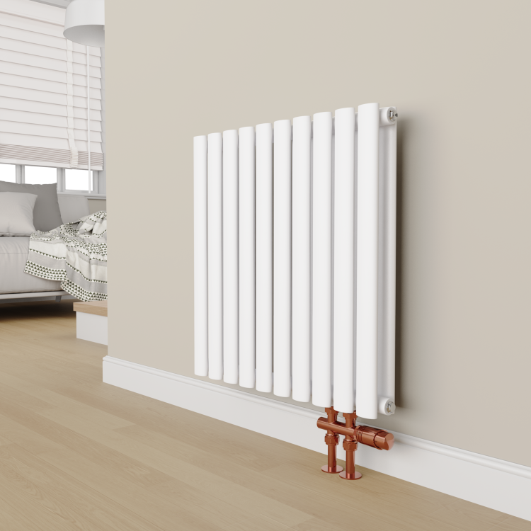 Elego Copper Modern TRV H Block Thermostatic Radiator Valves 