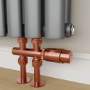 Elego Copper Modern TRV H Block Thermostatic Radiator Valves 