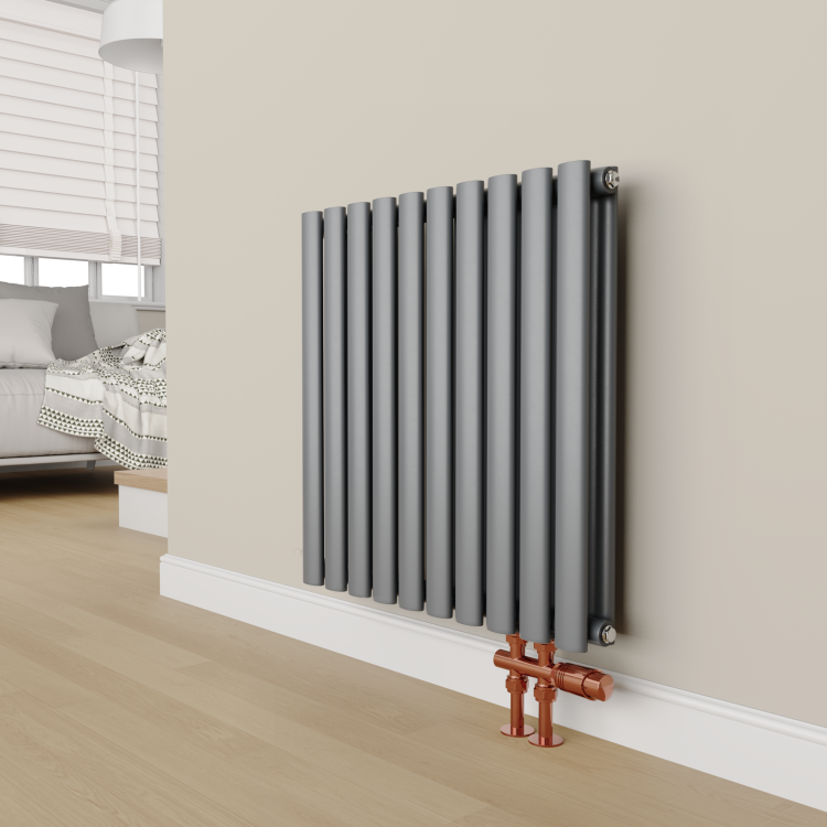Elego Copper Modern TRV H Block Thermostatic Radiator Valves 