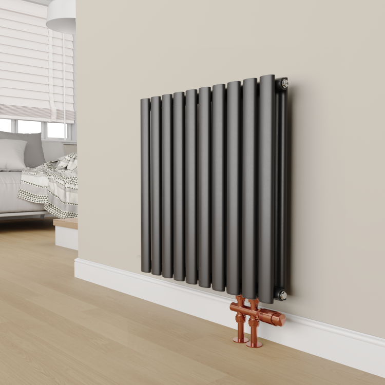 Elego Copper Modern TRV H Block Thermostatic Radiator Valves 