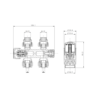 Elego Copper Modern TRV H Block Thermostatic Radiator Valves 