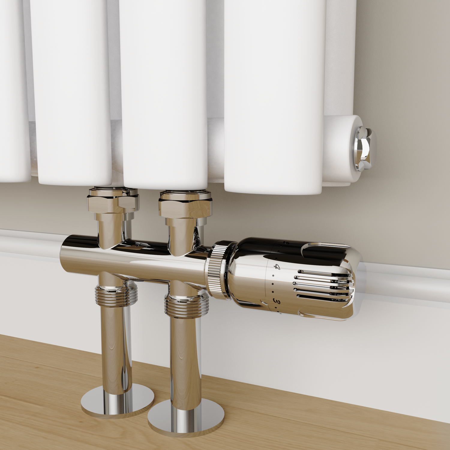 Elego  Modern Trv H Block Thermostatic Radiator Valves TRV-HB-5CH