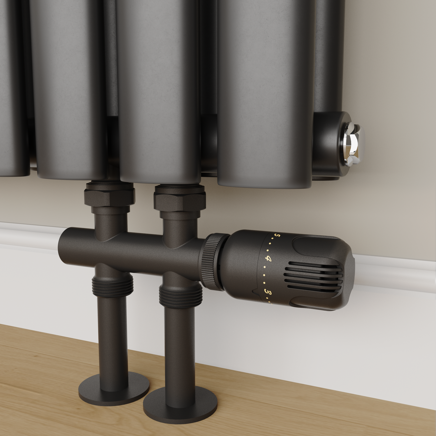 Elego  Modern Trv H Block Thermostatic Radiator Valves TRV-HB-5MB