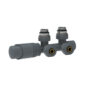 Elego Anthracite Gray Modern TRV H Block Angled Thermostatic Radiator Valves With Lockshield