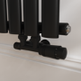 Elego Matte Black Modern TRV H Block Angled Thermostatic Radiator Valves With Lockshield