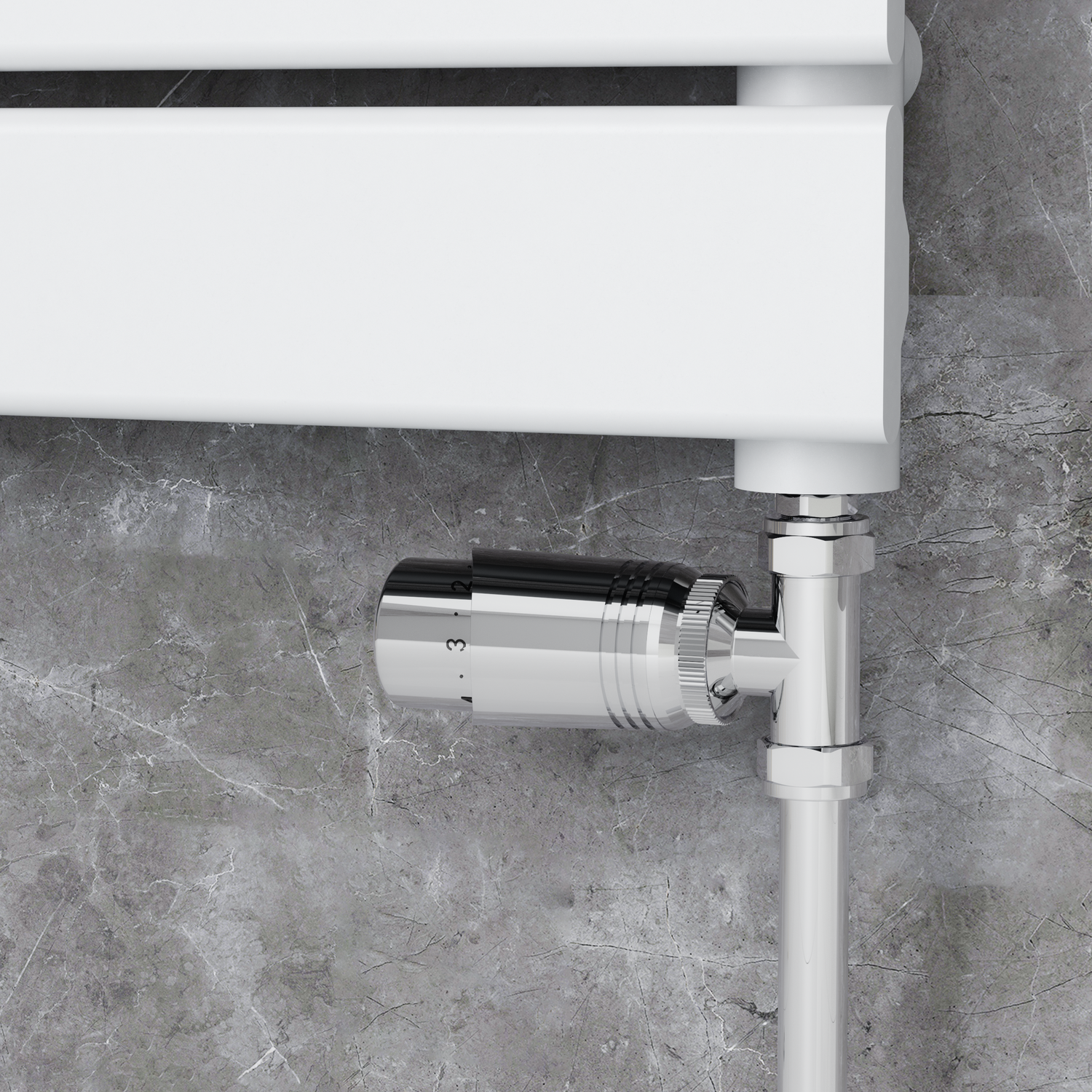 Elego  Modern Trv Straight Thermostatic Radiator Valves With Lockshield TRV-ST-1CH