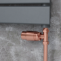 Elego Copper Modern TRV Straight Thermostatic Radiator Valves With Lockshield