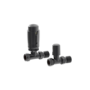 Elego Black Nickel Modern TRV Straight Thermostatic Radiator Valves With Lockshield