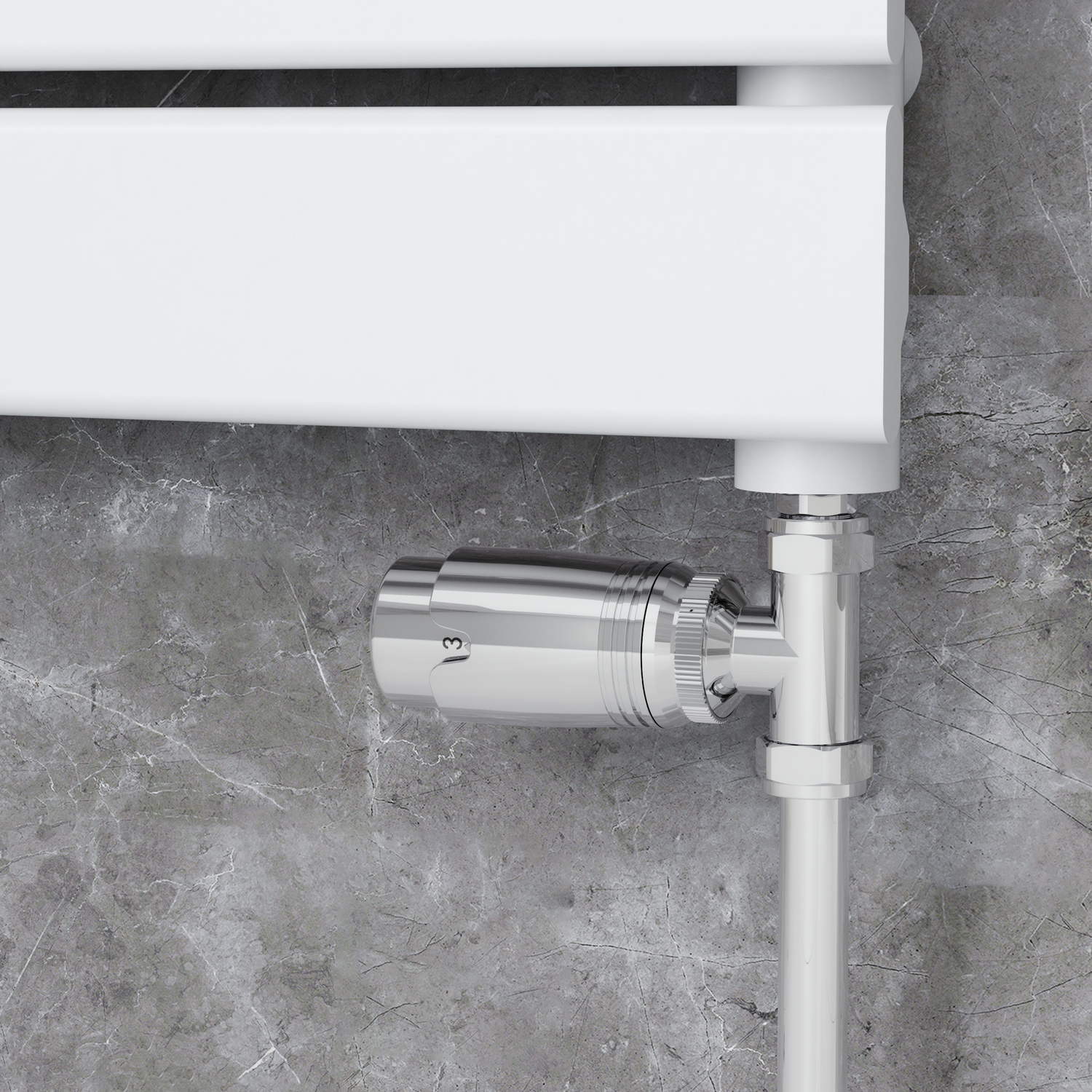 Elego Modern Trv Straight Thermostatic Radiator Valves With Lockshield TRV-ST-2CH
