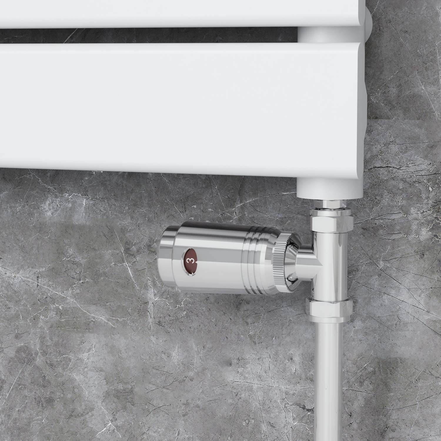 Elego  Modern Trv Straight Thermostatic Radiator Valves With Lockshield TRV-ST-8CH