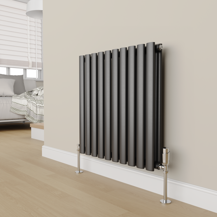 Elego Chrome Modern TRV Angled Thermostatic Radiator Valves With Lockshield