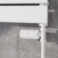 Elego White Modern TRV Straight Thermostatic Radiator Valves With Lockshield