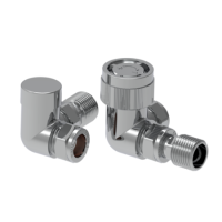 Elego Chrome  Modern TRV Base Corner  with Lockshield