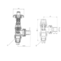 Maesta Antique Brass Traditional TRV Angled Thermostatic Radiator Valves With Lockshield