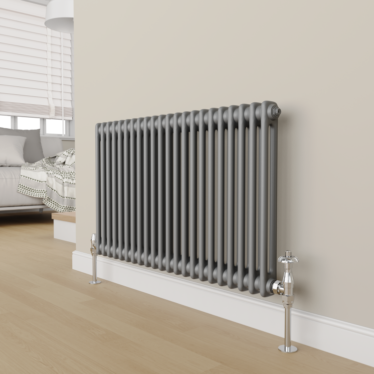 Maesta Chrome Traditional TRV Angled Thermostatic Radiator Valves With Lockshield