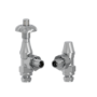 Maesta Chrome  Traditional TRV Angled Thermostatic Radiator Valves With Lockshield