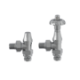 Maesta Chrome  Traditional TRV Angled Thermostatic Radiator Valves With Lockshield