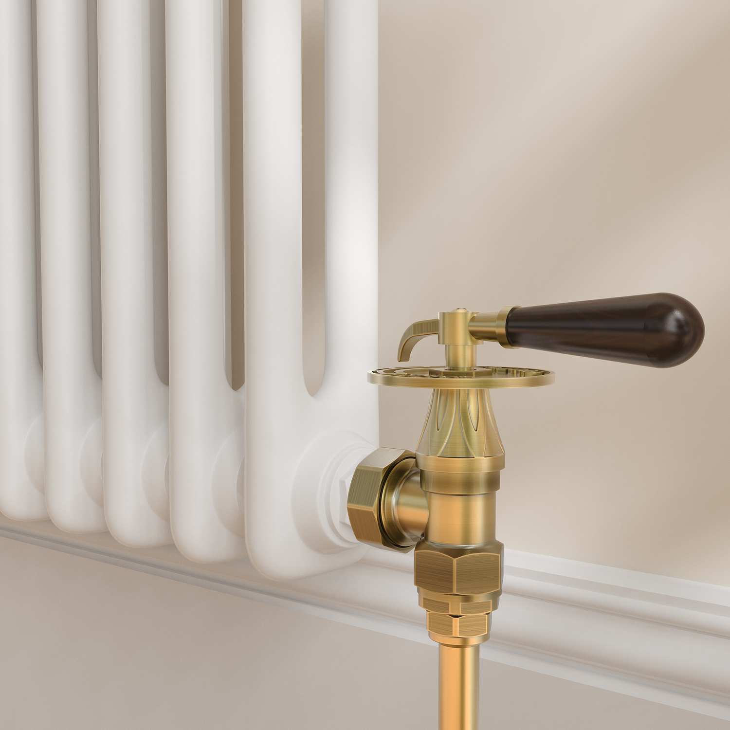 Maesta  Traditional Manual Angled Radiator Valves With Lockshield TRVT-AG-11ABB