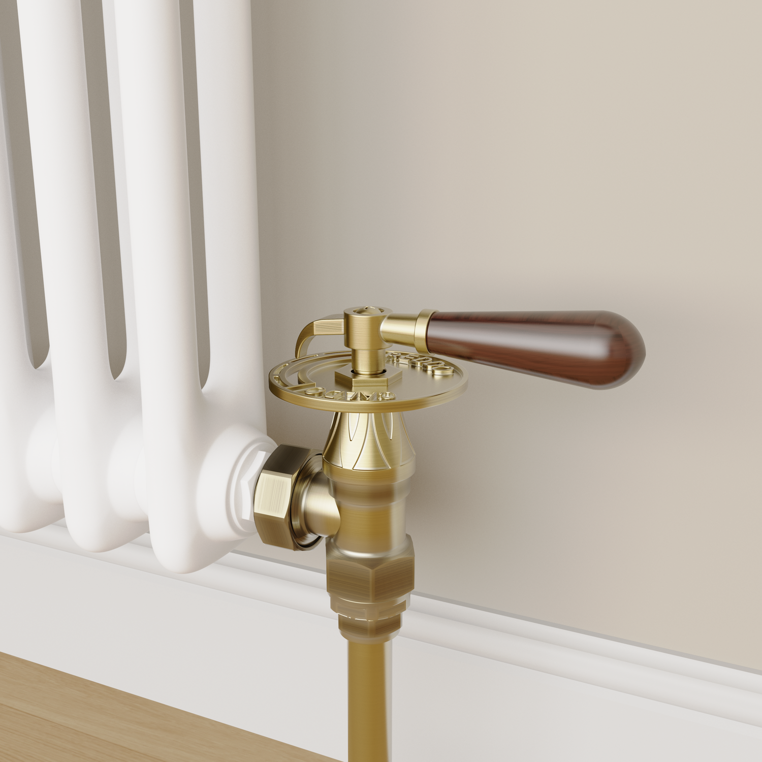 Maesta  Traditional Manual Angled Radiator Valves With Lockshield TRVT-AG-11AB
