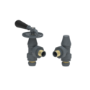 Maesta Anthracite Gray Traditional Manual Angled Radiator Valves With Lockshield