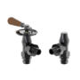 Maesta Black Nickel Traditional Manual Angled Radiator Valves With Lockshield