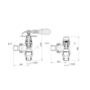 Maesta Black Nickel Traditional Manual Angled Radiator Valves With Lockshield