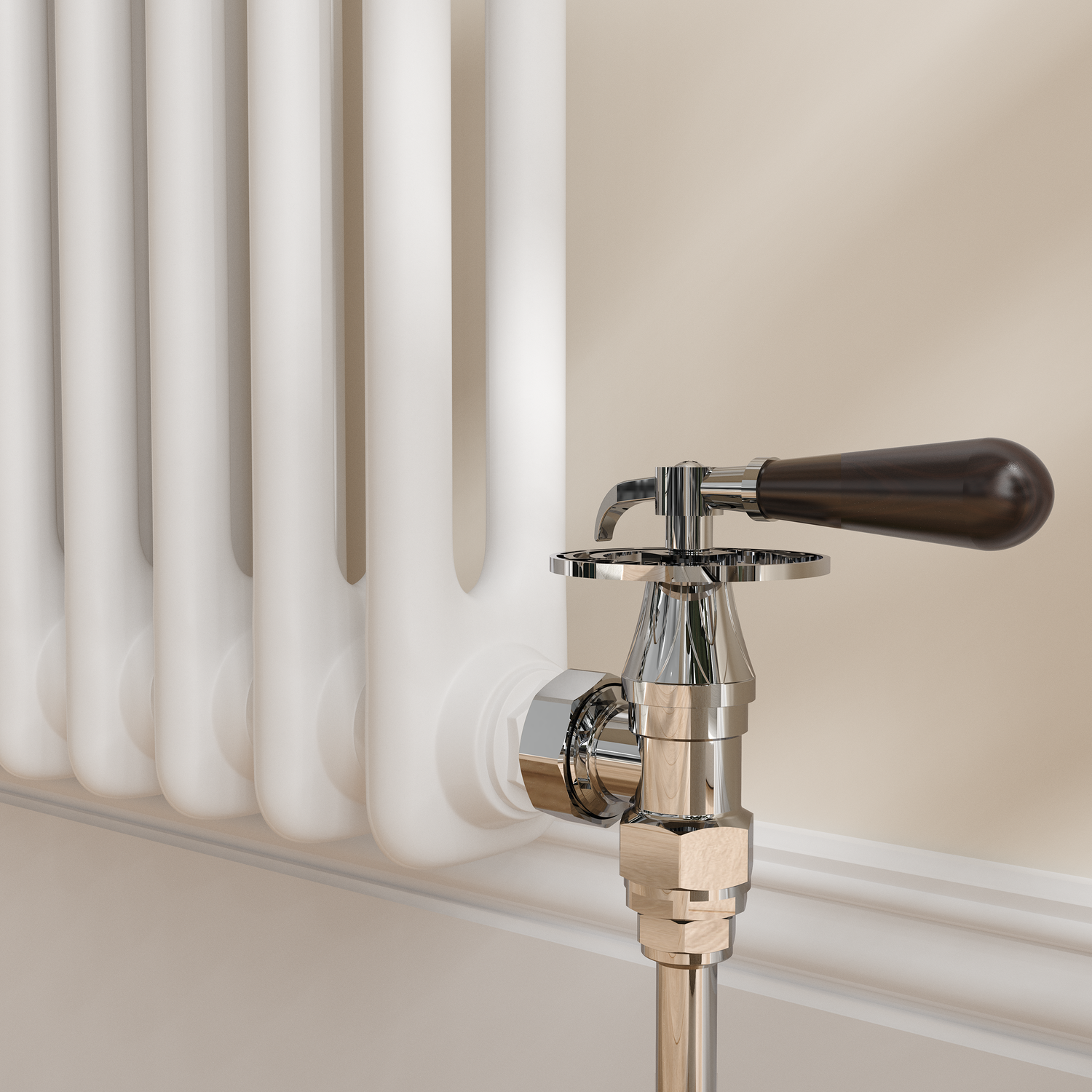 Maesta  Traditional Manual Angled Radiator Valves With Lockshield TRVT-AG-11CHB