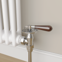 A2/TRVT-AG-11CH Refurbished - Maesta Chrome Traditional Manual Angled Radiator Valves With Lockshield