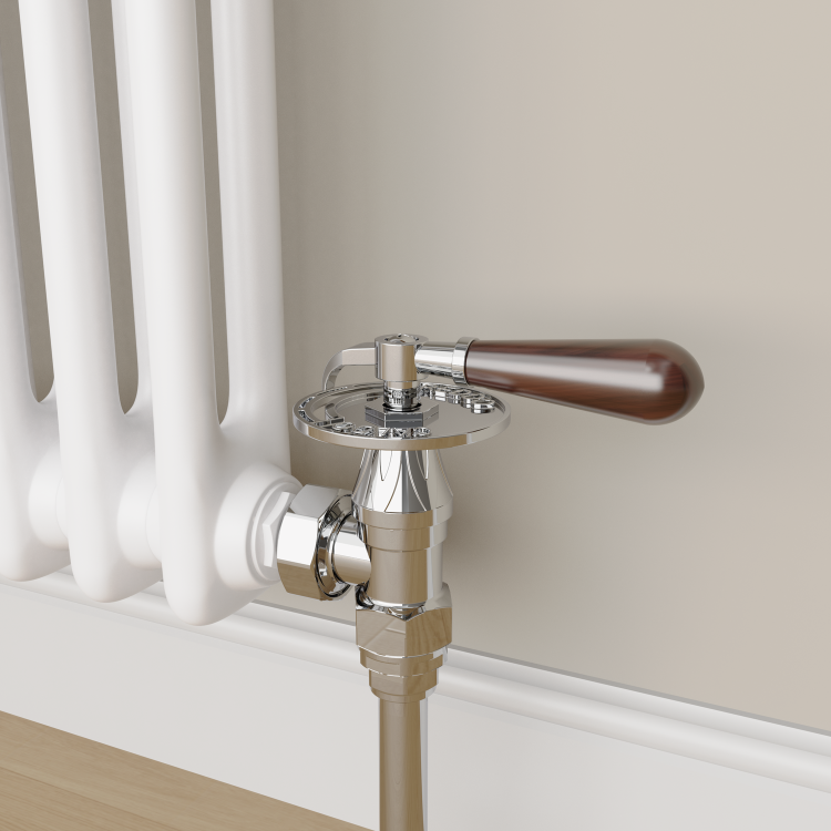 Maesta Chrome Traditional Manual Angled Valves With Lockshield