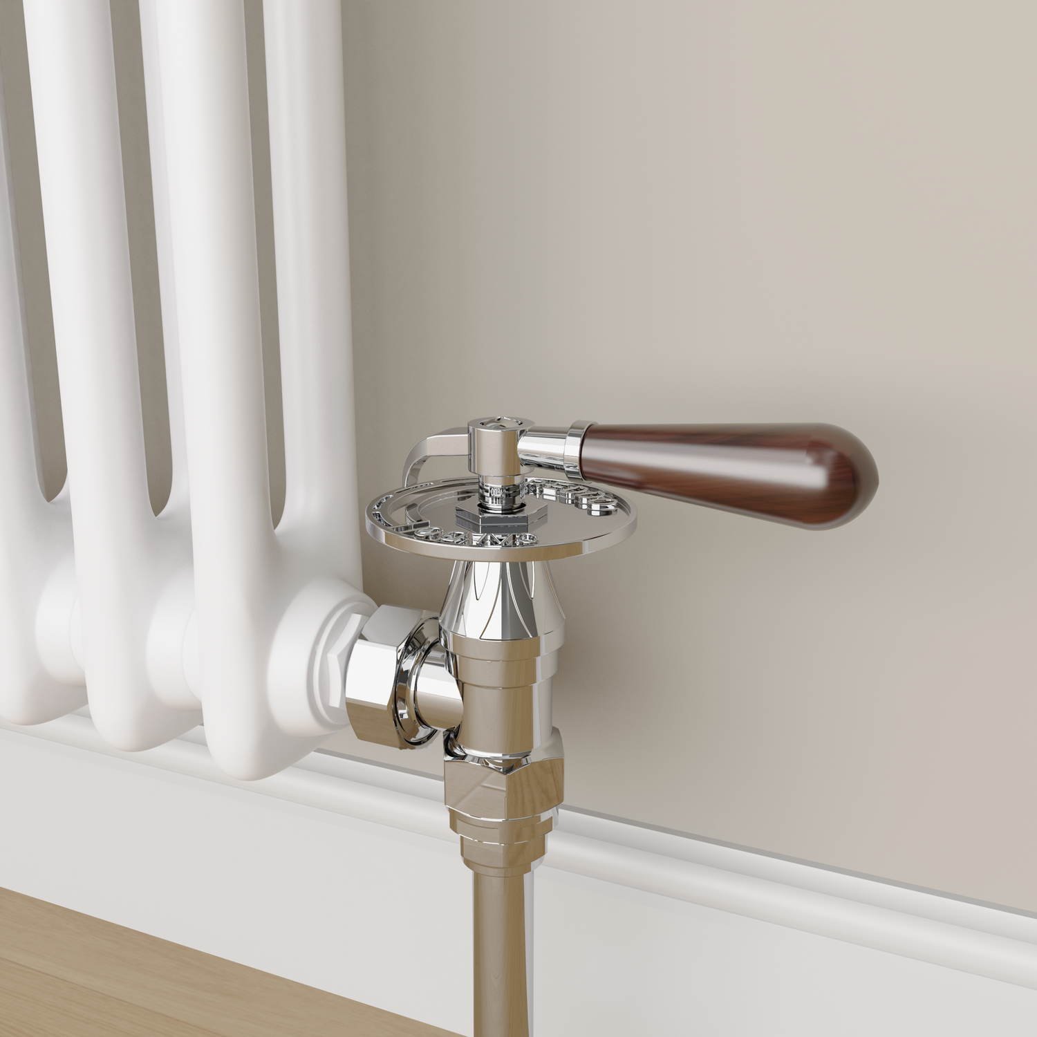 Traditional Manual Angled Radiator Valves Lockshield