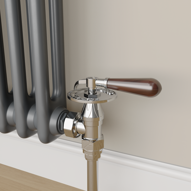Maesta Chrome Traditional Manual Angled Valves With Lockshield