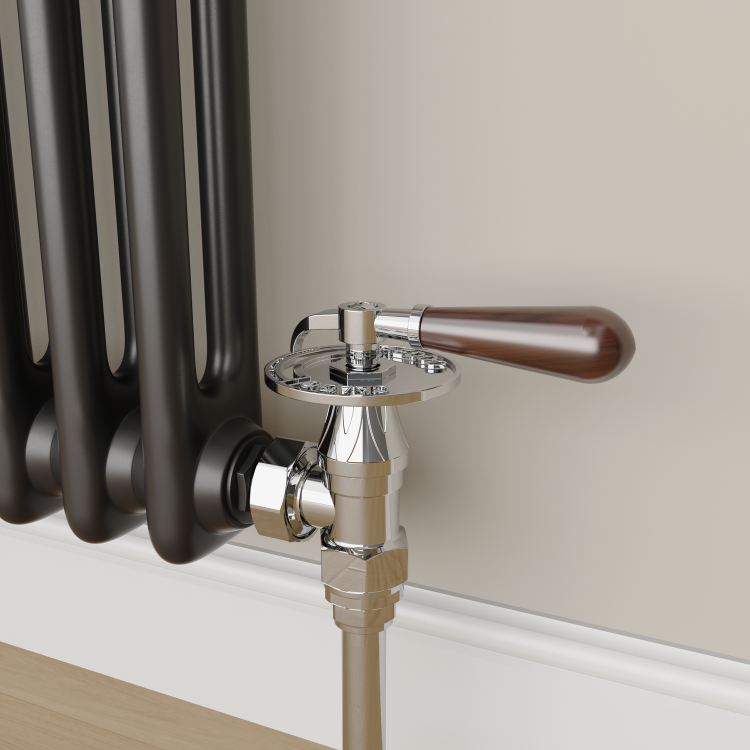 Maesta Chrome Traditional Manual Angled Valves With Lockshield