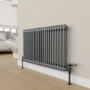 Maesta Matte Black Traditional Manual Angled Radiator Valves With Lockshield