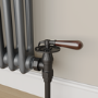 Maesta Matte Black Traditional Manual Angled Radiator Valves With Lockshield
